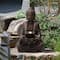 Glitzhome® 23.25" Zen-Style Meditating Buddha Statue Outdoor Fountain with LED Light